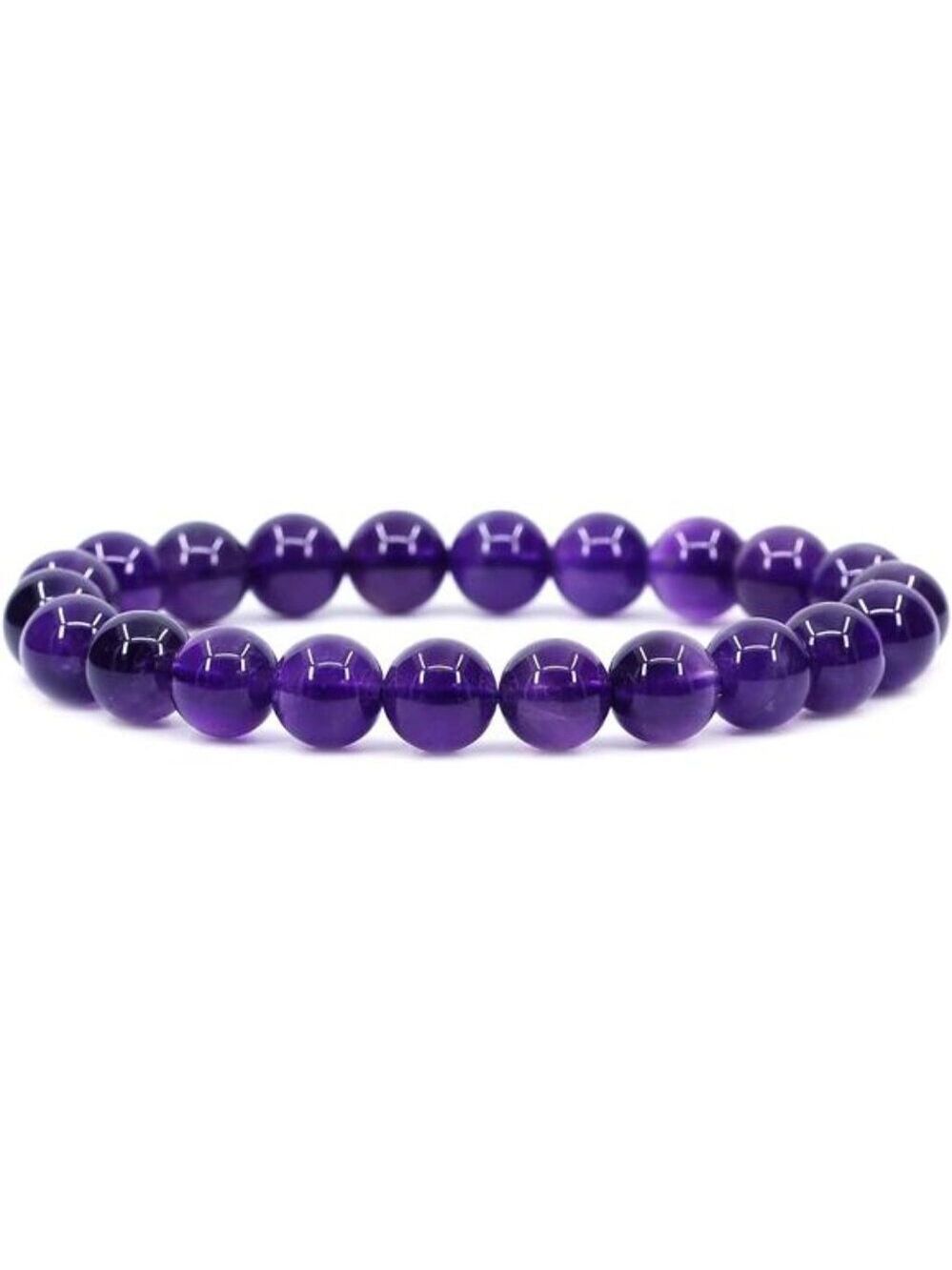 Gemstone Bead Bracelet 8mm Crystal Stretch Bracelet Unisex Handmade Jewelry
